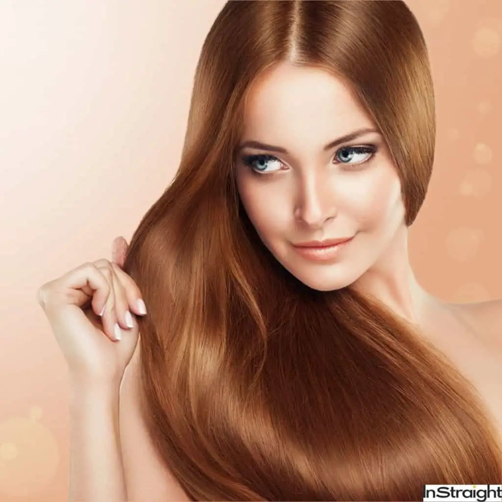 straight and shiny hair